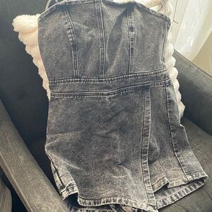 Brand new Charcoal Washed Denim Romper